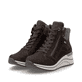Dunkelbraune remonte Damen Schnürstiefel D0T77-25. Schuhpaar seitlich schräg.
