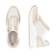 Weiße remonte Damen Sneaker Low D0T14-81 mit Reißverschluss sowie Extraweite H. Schuh von oben, liegend.