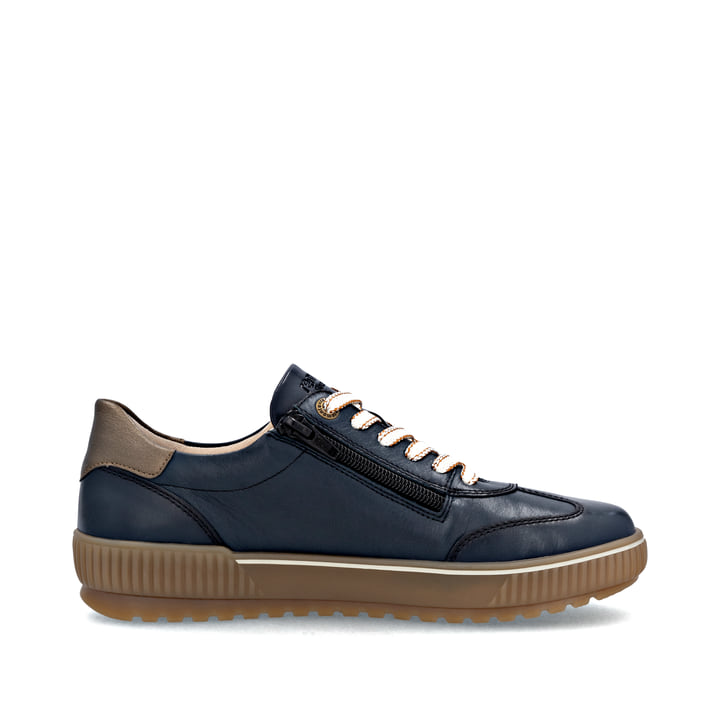 Blaue remonte Damen Sneaker D0702-14 mit wasserabweisender remonteTEX-Membran. Schuh Innenseite.