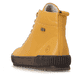 Gelbe remonte Damen Schnürstiefel D0782-68 mit wasserabweisender TEX-Membran. Schuh von hinten.