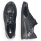 Schwarze remonte Damen Sneaker R0701-03 mit Reißverschluss sowie Komfortweite G. Schuh von oben, liegend.