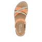 Orangene vegane remonte Damen Riemchensandalen D2058-38 mit Klettverschluss. Schuh von oben.