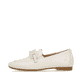 Macciatoweiße remonte Damen Loafer D0K00-80 mit einem Elastikeinsatz. Schuh Außenseite.