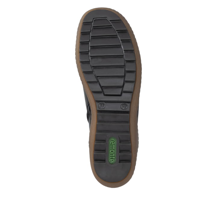 Schwarz-bronzene remonte Damen Schnürstiefel R1454-03. Schuh Laufsohle.