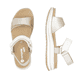 Metallische remonte Riemchensandalen D1J57-90 mit einem Klettverschluss. Schuh von oben, liegend.