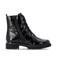 Vegane, schwarze remonte Damen Schnürstiefel D8683-03 mit einem Reißverschluss. Schuh Innenseite.