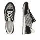 Baskets basses remonte noires vegan pour femme R6717-03 avec lacets. Chaussure vue de dessus, couchée.