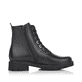 Schwarze remonte Damen Schnürstiefel D8671-01 mit einem Reißverschluss. Schuh Innenseite.