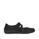 Schwarze remonte Ballerinas R3510-03 mit Klettverschluss sowie Komfortweite G. Schuh Innenseite.