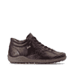 Bordeaux-dunkelbraune remonte Damen Schnürstiefel R1454-27. Schuh Außenseite gespiegelt.