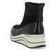 
Nachtschwarze remonte Damen Sneaker D0T71-01 mit Reißverschluss sowie einem Keilabsatz. Schuh von hinten