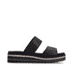 Mules remonte noires pour femme D0Q64-00 avec fermeture velcro. Côté intérieur de la chaussure.