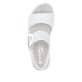 Silberne remonte Keilsandaletten D2K50-91 mit einem Klettverschluss. Schuh von oben.