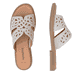 Beige vegane remonte Damen Pantoletten D3647-62 mit einem Gummizug. Schuh von oben, liegend.