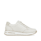 Cremeweiße remonte Damen Sneaker D1G00-81 mit einem Reißverschluss. Schuh Innenseite.