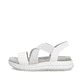Weiße remonte Riemchensandalen D1J50-81 mit Gummizug sowie weicher Einlegesohle. Schuh Außenseite.