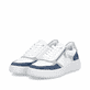Chaussures à lacets remonte blanches femme D3E05-80 avec fermeture éclair. Chaussures inclinées sur le côté.
