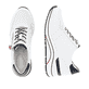 Weiße remonte Damen Sneaker Low D0T04-81 mit Reißverschluss sowie Extraweite H. Schuh von oben, liegend.