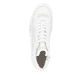 Weiße remonte Damen Sneaker High D0J70-84 mit einem Reißverschluss. Schuh von oben.