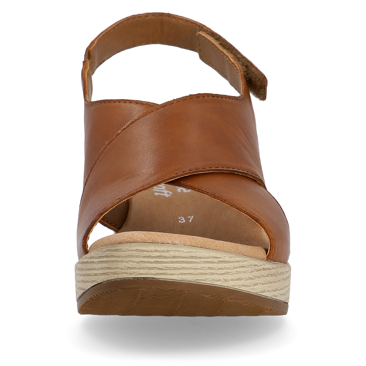 Cremebeige remonte Damen Pantoletten D0N53-80 mit einer leichten Sohle mit Blockabsatz. Schuh Innenseite