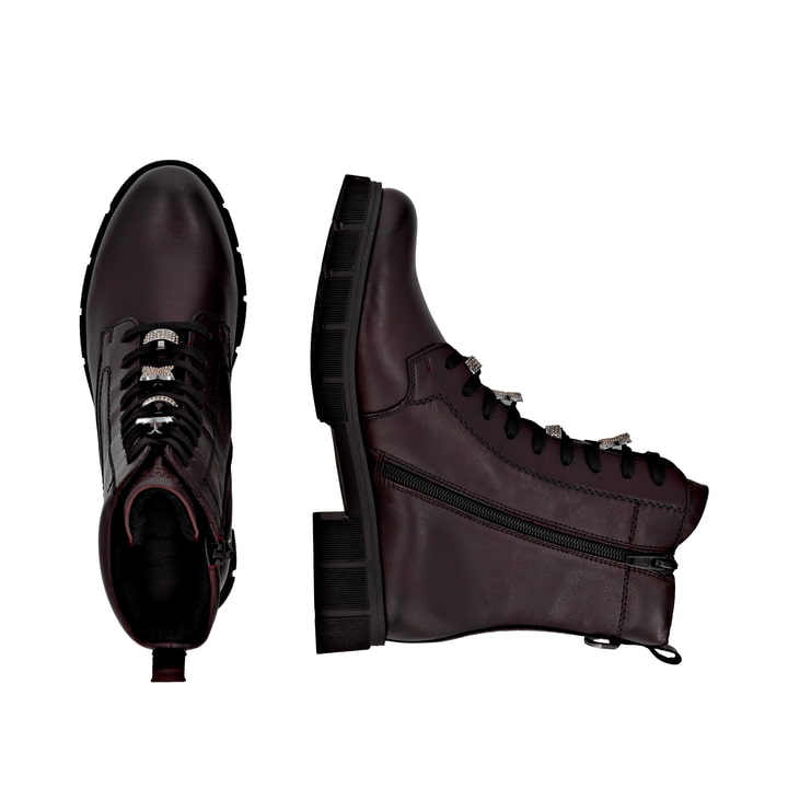 Rote remonte Damen Schnürstiefel D2S73-35 mit wasserabweisender TEX-Membran. Schuh von oben, liegend.