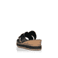Schwarze remonte Damen Pantoletten D6456-00 mit einem Gummizug. Schuh von hinten.