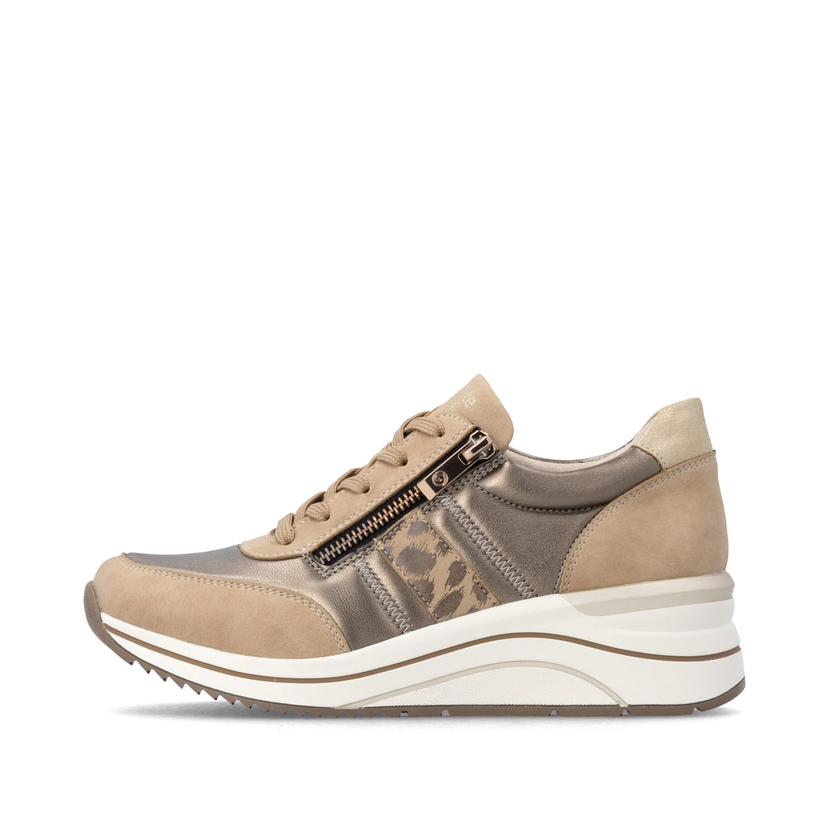 Baskets basses remonte métalliques végan pour femmes D0T09-92. Côté extérieur de la chaussure.