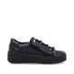 Baskets basses remonte noires pour femme D1C09-00 avec fermeture éclair. Chaussure vue de l'arrière.