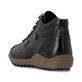 Schwarz-bronzene remonte Damen Schnürstiefel R1454-03. Schuh von hinten.
