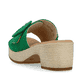 Smaragdgrüne remonte Damen Pantoletten D0N56-52 mit Klettverschluss. Schuh von hinten.