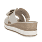 Goldene remonte Damen Pantoletten D6456-92 mit Gummizug sowie weicher Innensohle. Schuh von hinten.