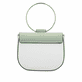remonte Damen Handtasche Q0627-00 in Glanzschwarz aus Kunstleder mit Überschlag und Reißverschluss. Handtasche getragen.