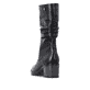 Schwarze remonte Damen Stiefeletten D2A79-00 mit gerafftem Schaft. Schuh von hinten.
