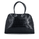 remonte Handtasche Q0737-00 in Schwarz mit Reißverschluss, kleiner Tasche als Anhänger und Schlangenoptik. Geöffnet.
