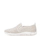 Beige remonte Damen Slipper D3G04-60 mit eleganten Zierlochungen sowie Gummizug. Schuh Außenseite.