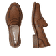 Braune remonte Damen Loafer D0F05-24 mit einem Gummizug. Schuh von oben, liegend.