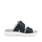 Blaue remonte Damen Pantoletten D2K51-14 mit einem Klettverschluss. Schuh Innenseite.