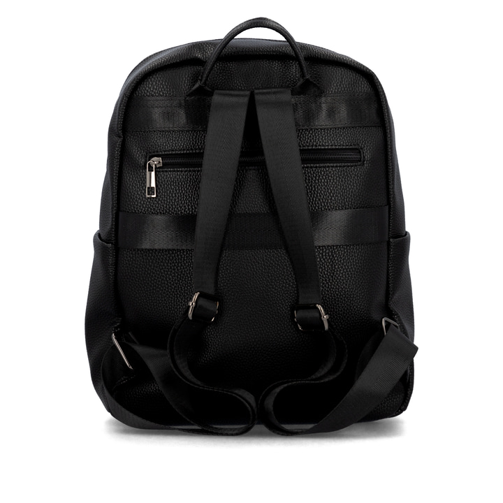 Sac à dos remonte Q0535-02 en noir avec un compartiment principal spacieux, une poche arrière anti-vol et une fermeture éclair. Verso.
