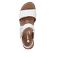 Weiße remonte Riemchensandaletten D0N52-80 mit einem Klettverschluss. Schuh von oben.