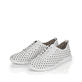 Weiße remonte Damen Schnürschuhe R7101-80 mit der Komfortweite G. Schuhpaar seitlich schräg.