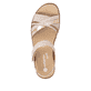 Rosafarbene vegane remonte Riemchensandalen D2058-31 mit einem Klettverschluss. Schuh von oben.
