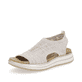 Mehrfarbige remonte Damen Riemchensandalen D1J52-90 mit Elastikeinsatz. Schuh seitlich schräg.