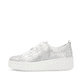 Silberne remonte Damen Sneaker Low D1C03-81 mit Schnürung sowie Komfortweite G. Schuh Außenseite.