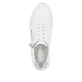 Weiße remonte Damen Sneaker Low D1G10-80 mit einem Reißverschluss. Schuh von oben.
