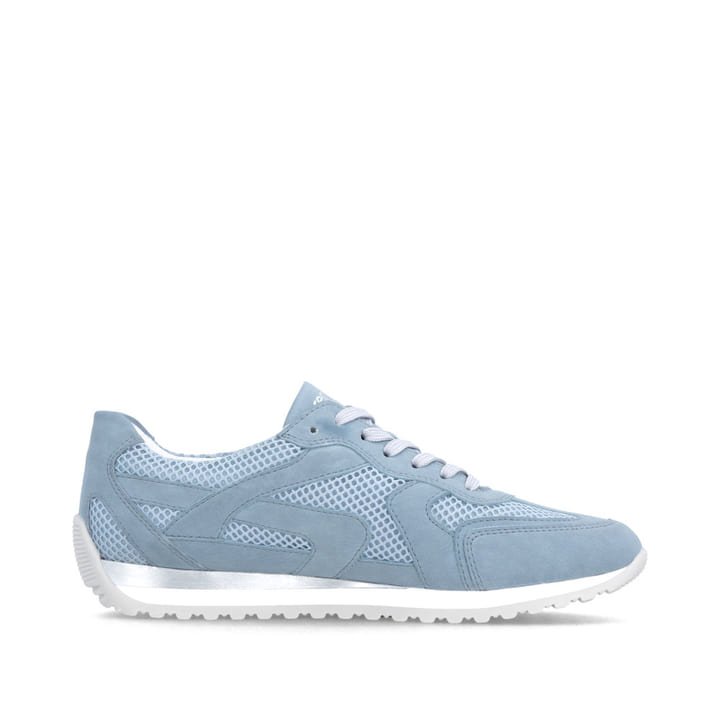 Blaue vegane remonte Damen Sneaker D3H01-10 mit Schnürung sowie der Extraweite H. Schuh Innenseite.