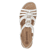 Weiße remonte Riemchensandalen R3605-80 mit Gummizug sowie einer griffigen Sohle. Schuh von oben.