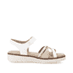 Weiße vegane remonte Riemchensandalen D2058-80 mit einem Klettverschluss. Schuh Innenseite.
