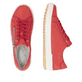 Chaussures à lacets remonte rouges pour femme D0700-33. Chaussure vue de dessus, couchée.