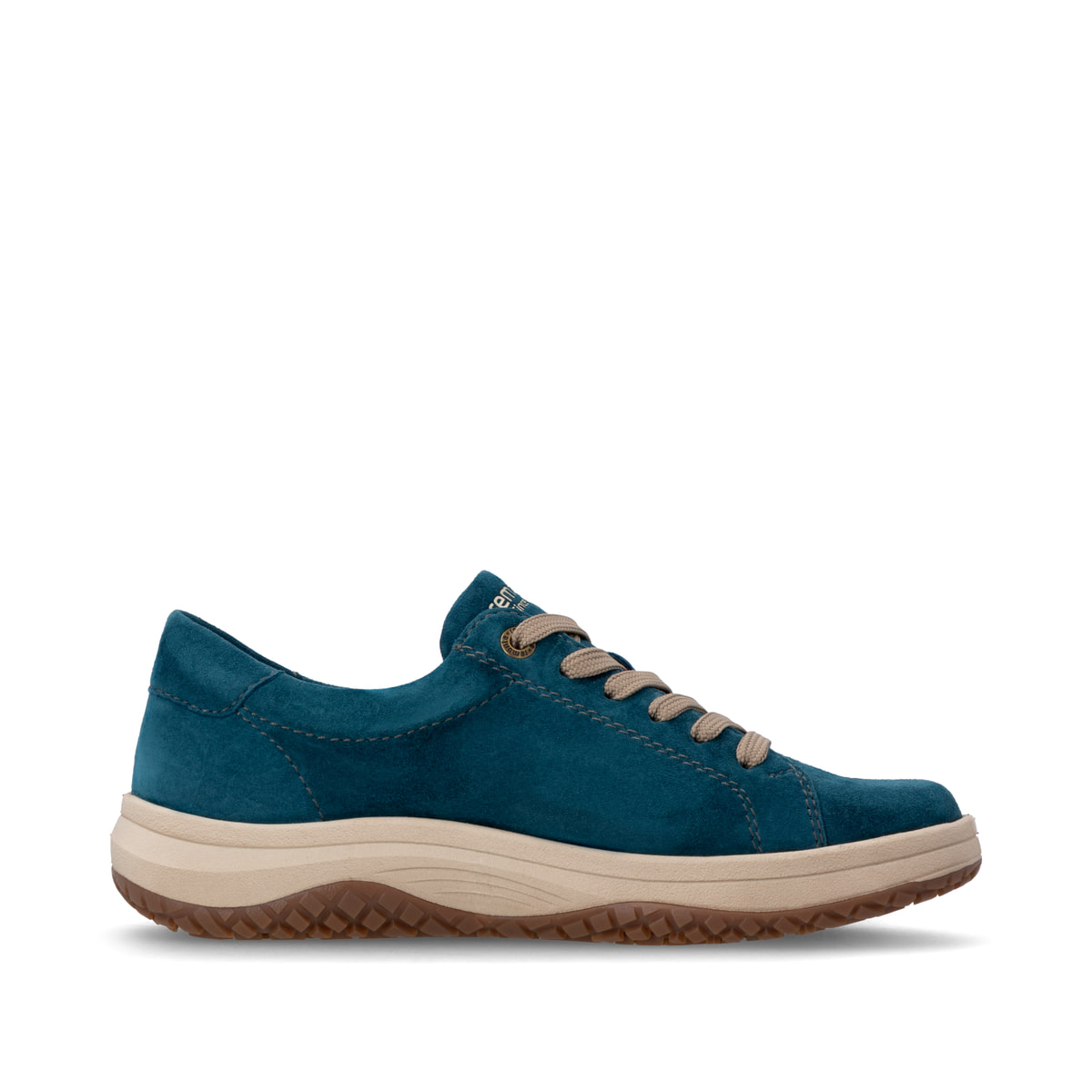 Petrolfarbene remonte Damen Schnürschuhe D3Q00-12. Schuh Innenseite.