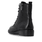 Schwarze remonte Damen Stiefeletten D0F82-00 mit einem Reißverschluss. Schuh von hinten.